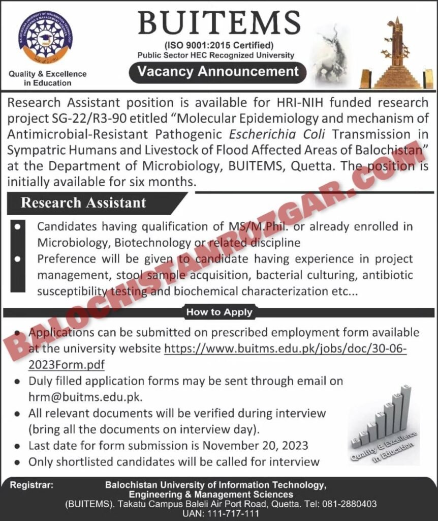BUITEM Quetta Jobs 2023