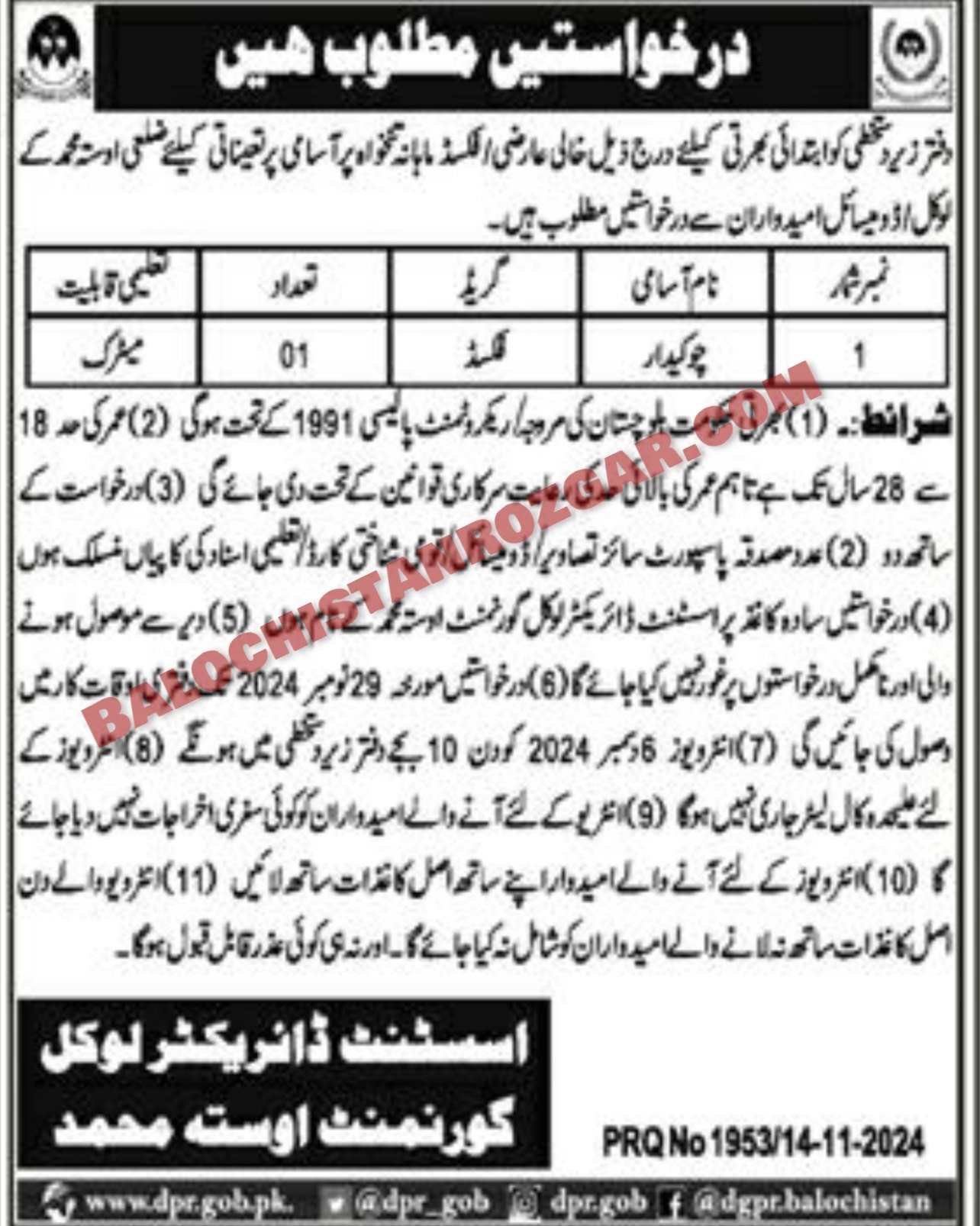 Local Government Usta Muhammad Jobs 2024