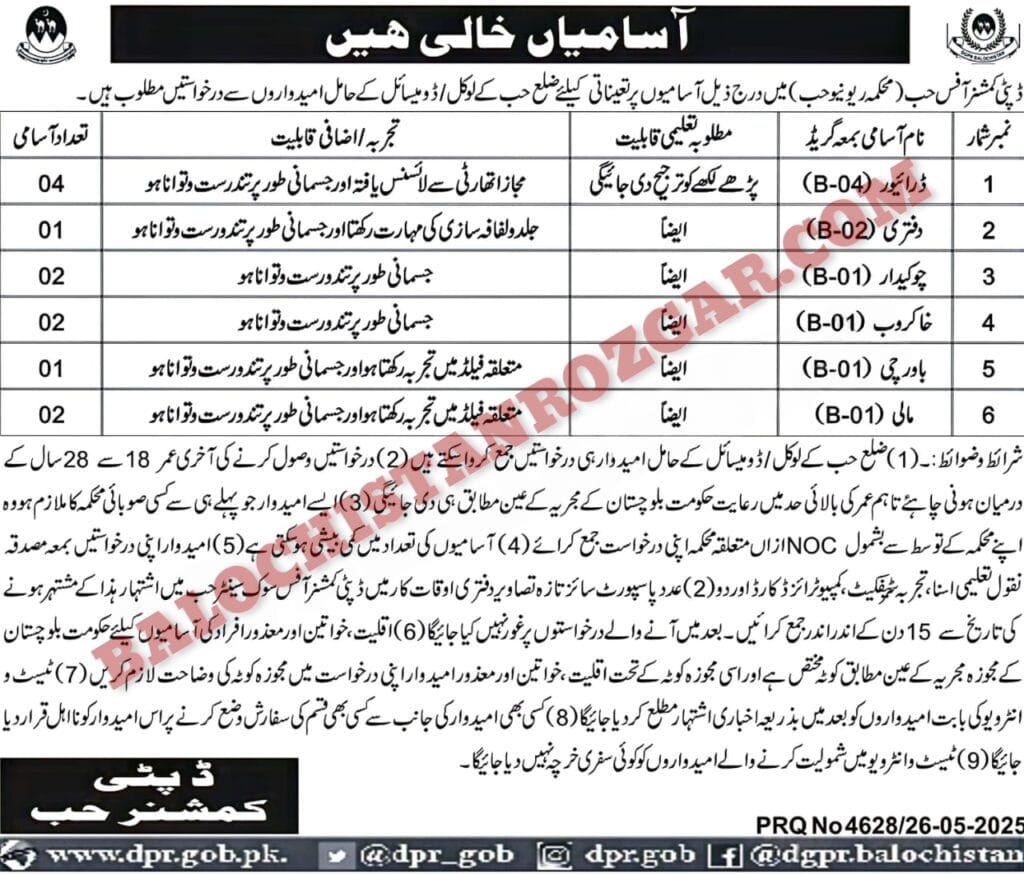 Revenue Department Hub Jobs 2025