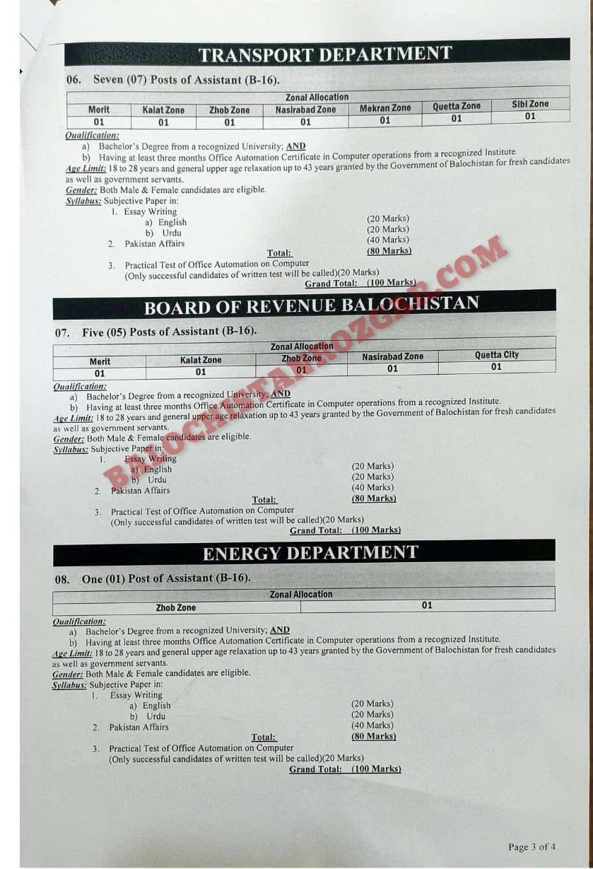 BPSC Advertisement No 3 2025 Jobs