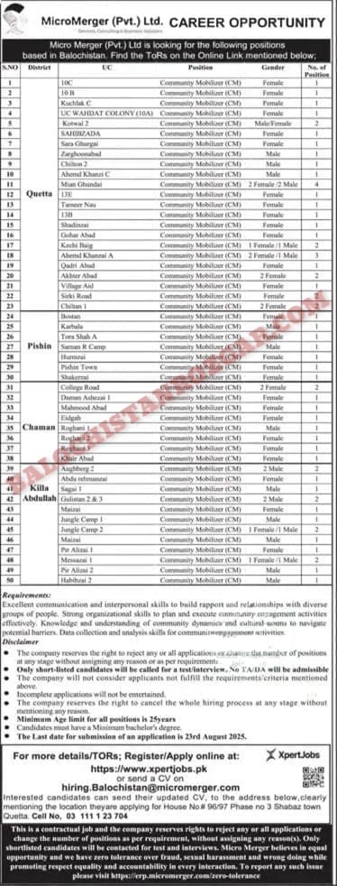 Micromerger NGO Balochistan